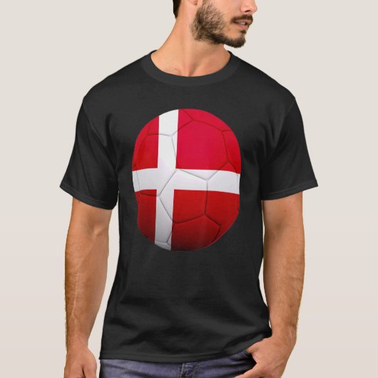 T-shirt Danemark Football National Ball Danemark Drapeau F (Devant)