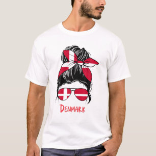 T-shirt Danemark Girl, Danemark Drapeau, Danemark Patrimoi