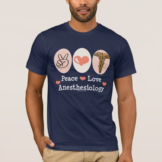 T-shirt d'anesthésiologie d'amour de paix (Devant)