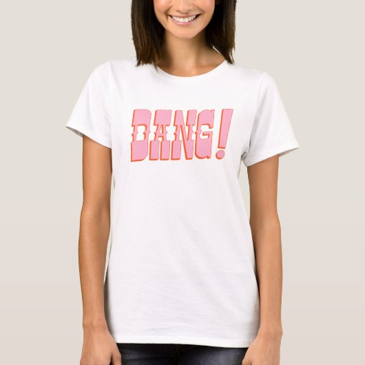 T-shirt DANG ! (police western saloon, couleurs rétro mod) (Devant)
