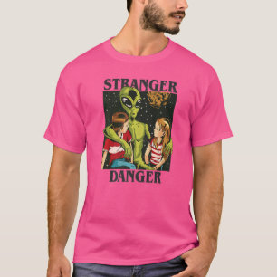 T-shirt Danger Alien OVNI Vintage Alien avec enfants