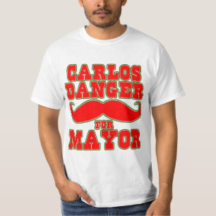 T-shirt Danger de Carlos pour le maire avec la moustache
