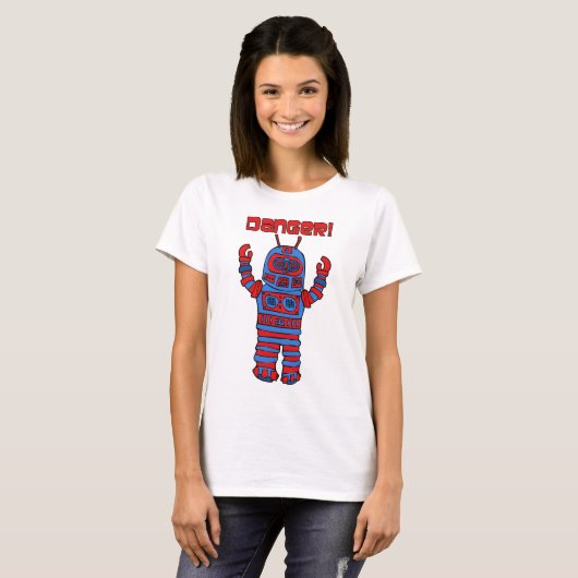 T-shirt Danger de robot ! (Devant entier)
