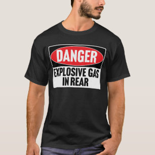 T-shirt DANGER GAZ EXPLOSIF EN ARRIÈRE vintage rétro 80's