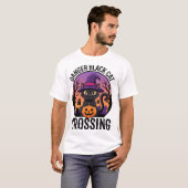 T-shirt Danger Halloween Chat Noir Traverse (Devant entier)