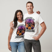 T-shirt Danger Halloween Chat Noir Traverse (Unisexe)