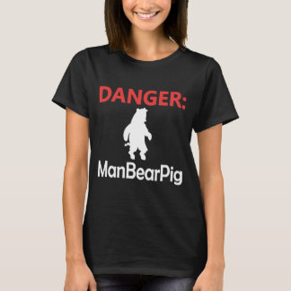 T-shirt Danger Homme Ours Cochon Mélange ferme Animal