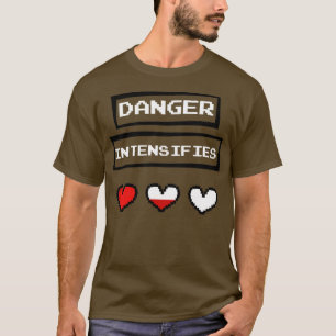 T-shirt Danger Intensifie Les Coeurs Du Jeu Vidéo