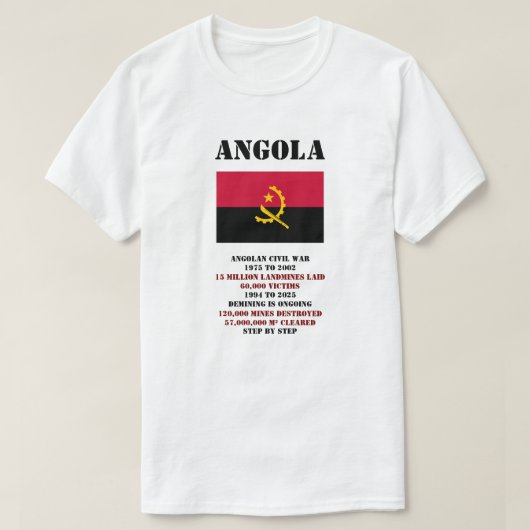 T-shirt Danger Landmines, Angola (Design devant)