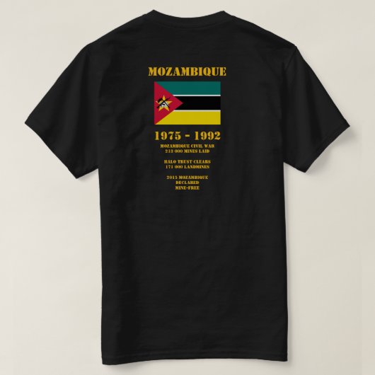 T-shirt Danger Landmines, Mozambique (Design dos)