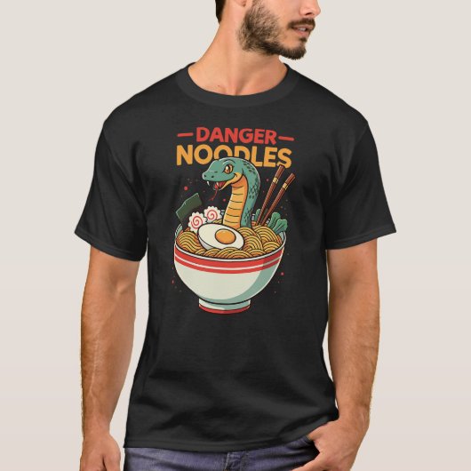 T-shirt Danger Noodles Snake Ramen Funny Reptile Lover (Devant)