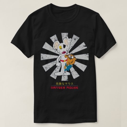 T-shirt Danger Souris Rétro Japonais (Design devant)