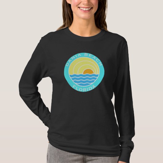 T-shirt Dania Beach Floride Retro Sunset (Devant)