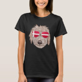 T-shirt Danish Flag Bedlington Terrier Dog Denmark Pocket (Devant)