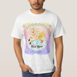 T-shirt d'anniversaire de la licorne, 6 ans
