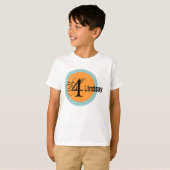 T-shirt d'anniversaire de nom et d'âge de cercle (Devant entier)
