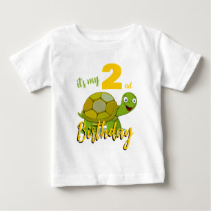 T-shirt d'anniversaire de tortue personnalisée