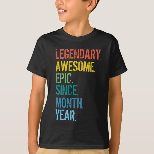 T-shirt d'anniversaire du mois et de l'année perso (Devant)