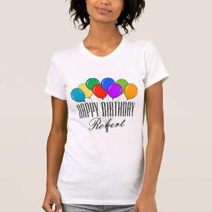 T-shirt d'anniversaire heureux personnalisé avec b