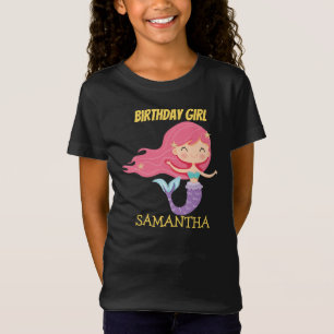 T-shirt d'anniversaire jaune sirène