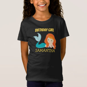 T-shirt d'anniversaire jaune sirène