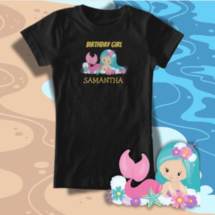 T-shirt d'anniversaire jaune sirène