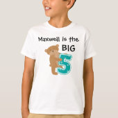 T-shirt d'anniversaire personnalisable Bear Big Fi (Devant)