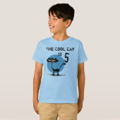 T-shirt d'anniversaire personnalisable Chat cool (Devant entier)