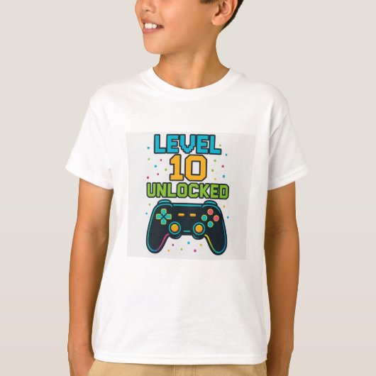 T-shirt d'anniversaire pour garçon de 10 ans (Devant)