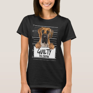 T-shirt Danois Bruns Grand Mugshot Chien Coupable