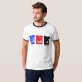 T-shirt Danois d'amour de paix grands (Devant entier)