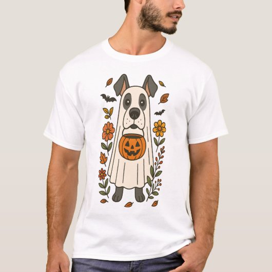 T-shirt Danois Halloween Fleurs (Devant)