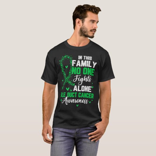 T-shirt Dans Cette Famille Personne ne combat seul Bile Du (Devant entier)