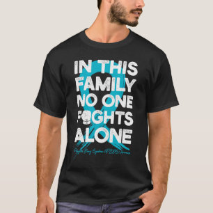 T-shirt Dans Cette Famille, Personne ne combat seul l'ovai