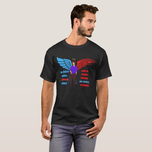 T-SHIRT DANS CHAQUE ANGE UN DÉMON SE CACHE (Devant entier)