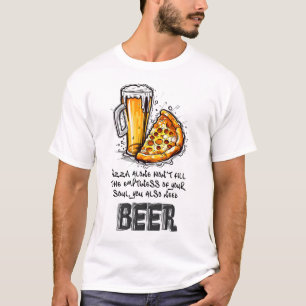 T-shirt Dans la pizza et la bière nous croûtons mème drôle
