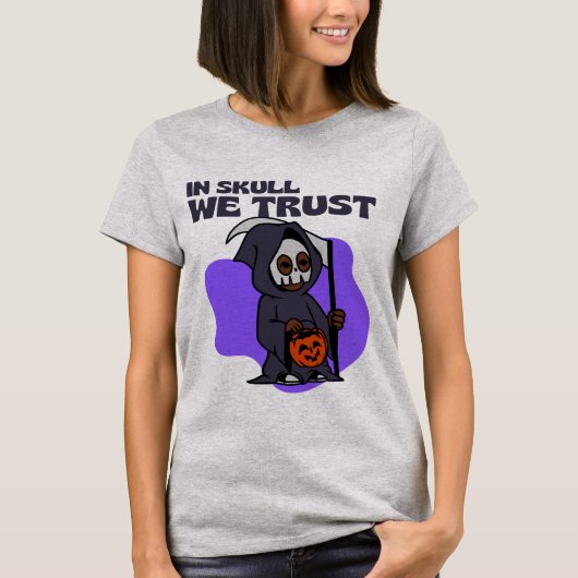 T-shirt Dans le crâne, nous faisons confiance au design Ha (Devant)