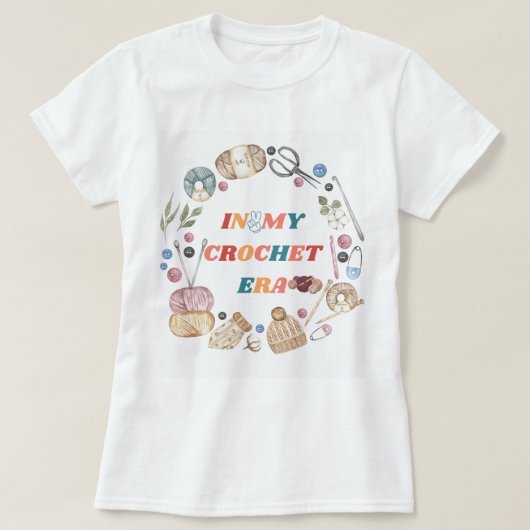T-shirt Dans Ma chemise Crochet Era, Don de maman d'artisa (Design devant)