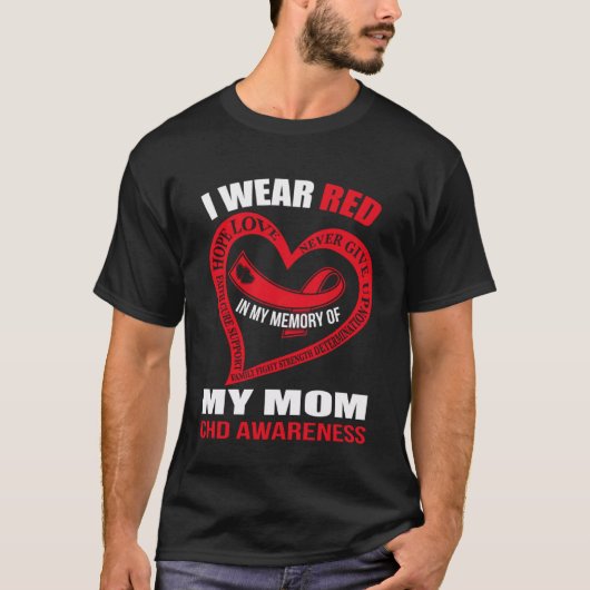 T-shirt Dans ma mémoire de ma mère CHD AWARENESS (Devant)