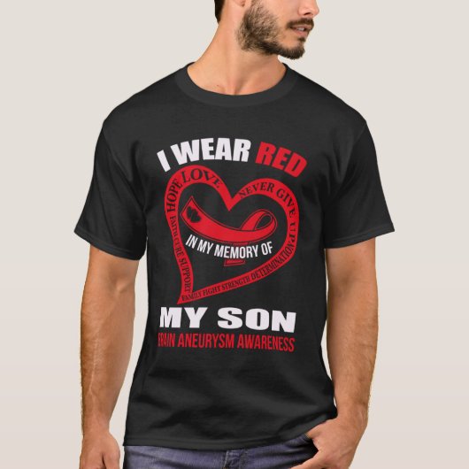 T-shirt Dans ma mémoire de mon fils BRAIN ANEURYSM SENSIBI (Devant)