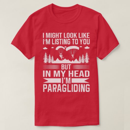 T-shirt Dans Ma Tête Ix27m Parapente Skydiving Lover Parag (Design devant)