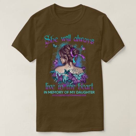 T-shirt Dans Memory Of My Daughter Suicide Prevention (Design devant)