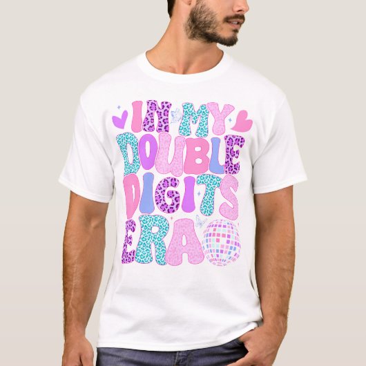 T-shirt Dans Mes Double Chiffres Era Retro 10 Ans 10E Bi (Devant)