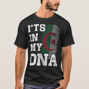 T-shirt Dans mon ADN, empreintes digitales algériennes Fiè