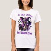 T-shirt Dans Mon Chat Witchy Maman Era Squelette Sorcière  (Devant)