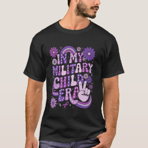 T-shirt Dans mon ère d'enfant militaire Groovy Violet pour