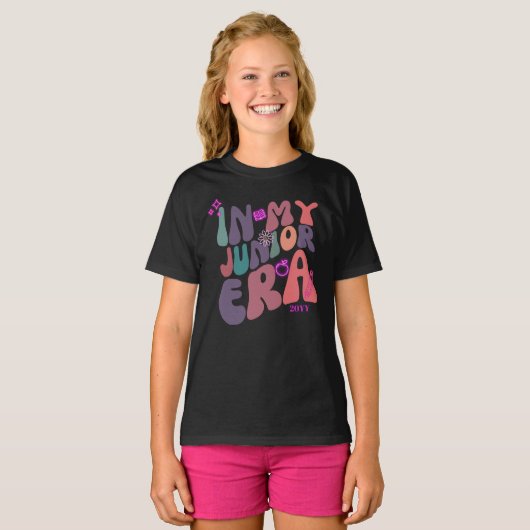 T-shirt Dans mon ère junior Eléments Neon avec l'année (Devant entier)