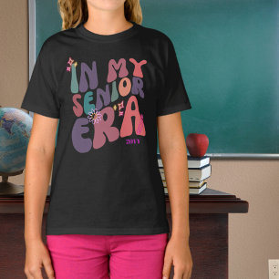 T-shirt Dans mon ère senior éléments de néon avec l'année