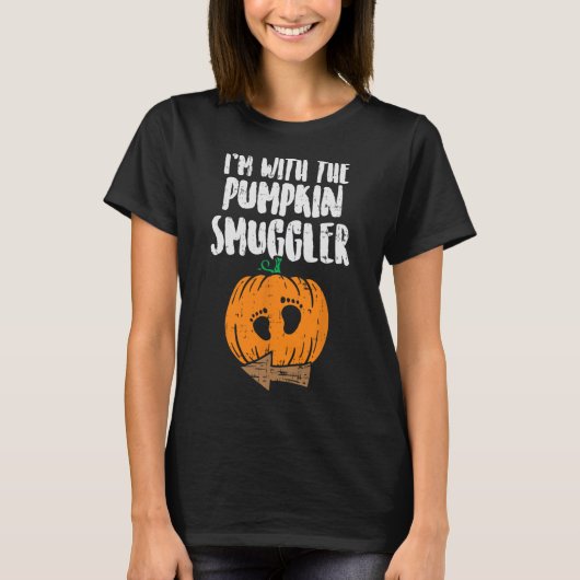 T-shirt Dans The Pumkin Smuggler Halloween Pregnancy C (Devant)