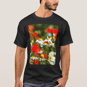 T-shirt Dans un champ de pavots être une peinture acryliqu